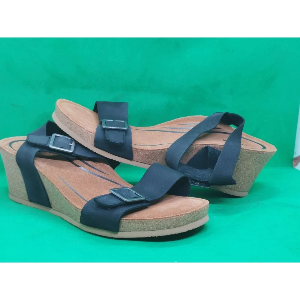 Aetrex Women's Lexa Orthopedic Ankle Strap Arch Support Wedge Sandals Size 10